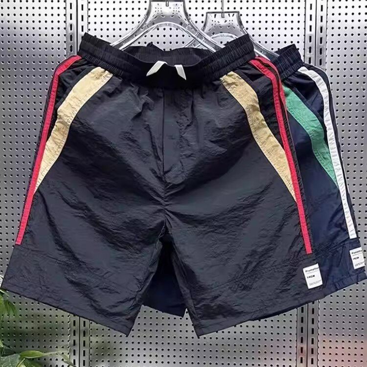 五分短裤男款夏季薄款速干冰丝跑步运动四分裤男士宽松休闲沙滩裤