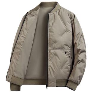 夹克立领潮牌短款 加厚棒球服冬装 鸭绒外套 羽绒服男秋冬季 2025新款