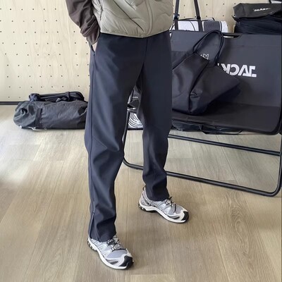 软壳防风防水户外登山冲锋裤男女款加绒加厚美式搭配冲锋衣的裤子