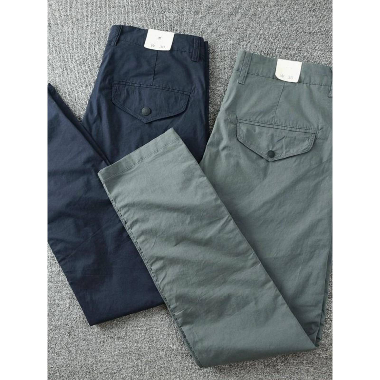 夏季薄款男士修身小脚微弹水洗长裤子简约小直筒轻盈速干休闲裤男