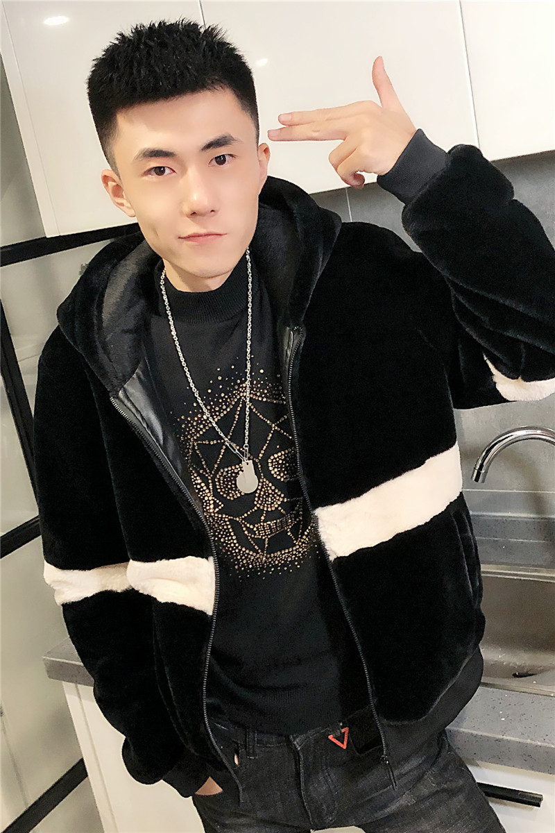 3撞色仿皮草加绒棉服社会小伙加厚男棉衣保暖外套C301B-PC02,男装棉衣,电商C301B