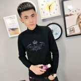 3夜光印花针织衫毛衣冬季社会小伙男半高领打底衫C301B-MY19，男装针织衫/毛衣，电商C301B