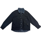 C301B-JK105-P118控158秋季牛仔拼接假两件夹克社会宽松男士外套，男装夹克，电商C301B