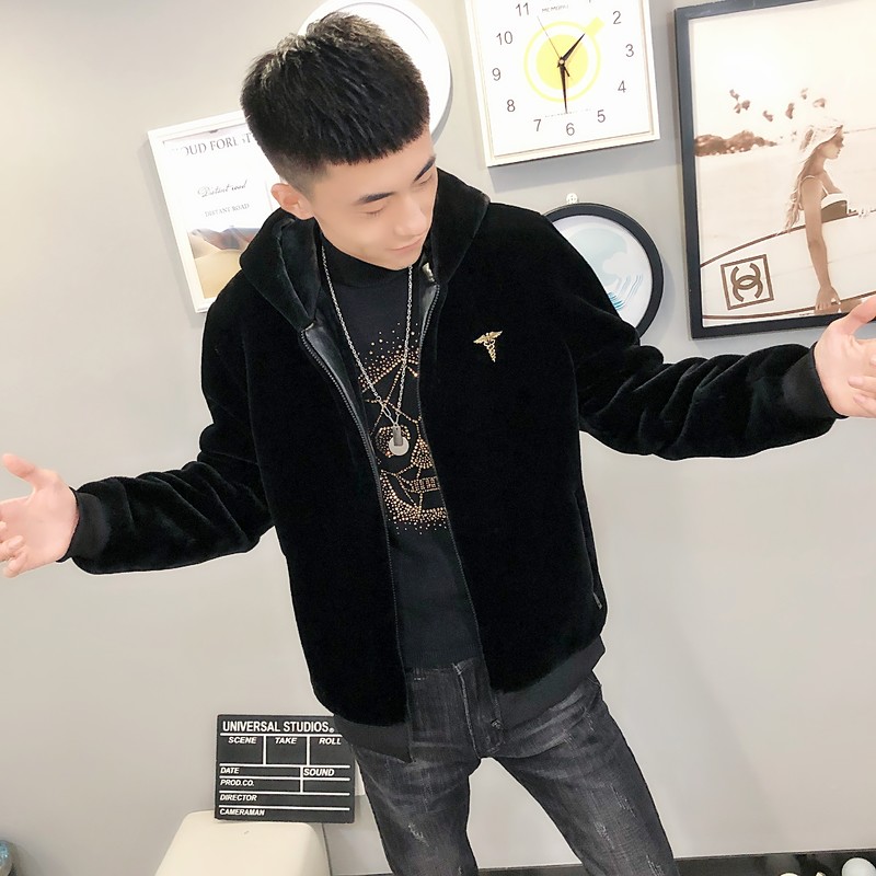 3仿皮草加绒棉服社会小伙加厚帅气男棉衣保暖外套C301B-PC01,男装棉衣,电商C301B