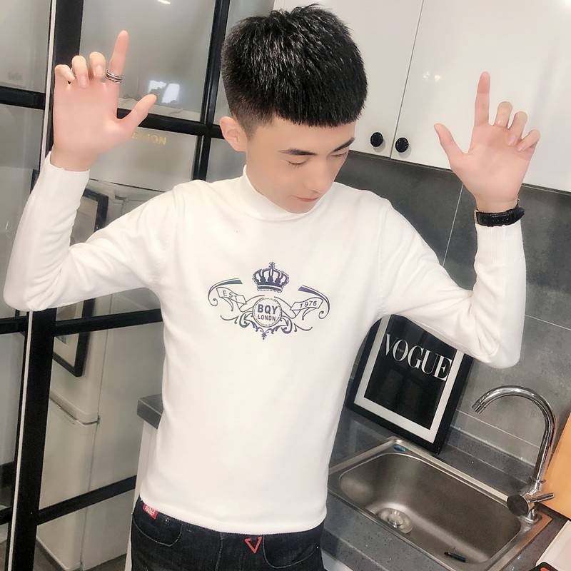 3夜光印花针织衫毛衣冬季社会小伙男半高领打底衫C301B-MY19,男装针织衫/毛衣,电商C301B