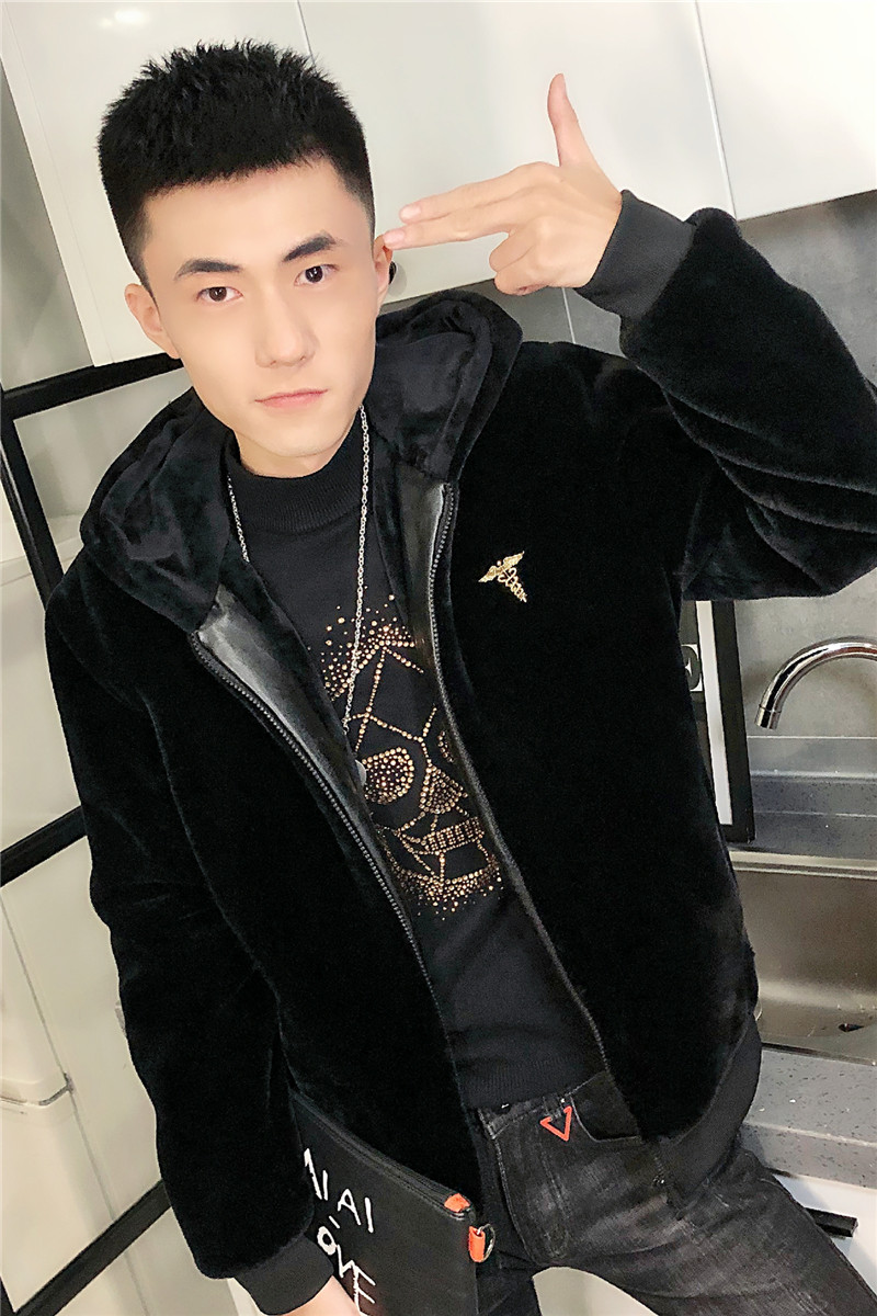 3仿皮草加绒棉服社会小伙加厚帅气男棉衣保暖外套C301B-PC01,男装棉衣,电商C301B
