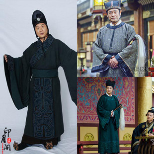 影视古装汉服太监服唐朝太监服男古装大臣服官员服绣花大臣演出服