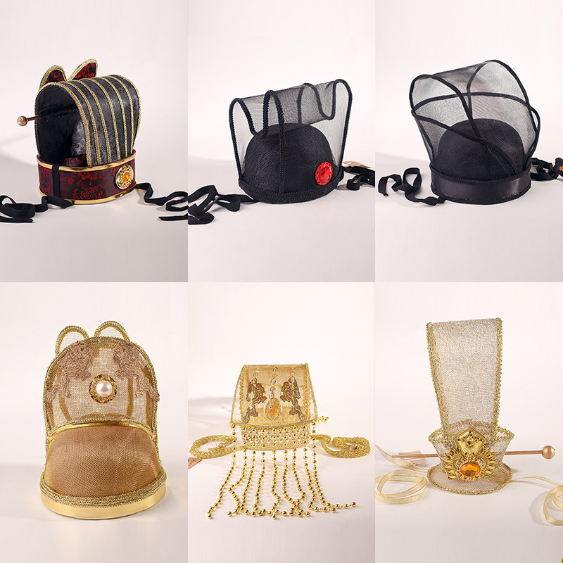 影视古装头冠男发冠头饰明朝皇帝帽子汉朝皇帝珠帘帽大臣发冠头饰