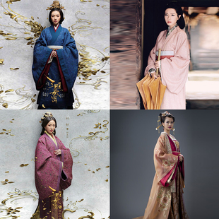 影视古装三国机密同款古装秦朝女士汉服棉麻皇后服贵妃古装演出服