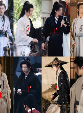 影视刘宇远舟同款男士黑色侠客服剑客江湖浪子公子大侠古装