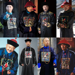 清朝男士大臣服王爷阿哥服绣花官服补服朝服县令知府巡抚武将古装