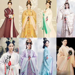 拖尾汉服刺绣贵妃皇后服仙女古装 芈月传同款 春秋战国秦朝女士古装