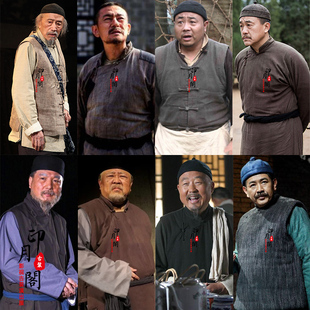 影视清末民国男士棉麻老百姓群演老农民路人掌柜随从长衫马褂古装