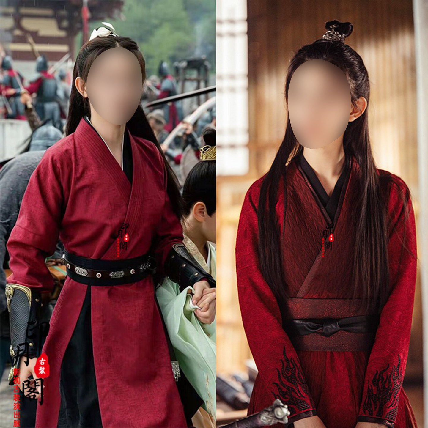 红色女侠绣花古装刺绣