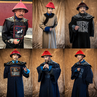 影视装清朝大臣服补服清朝男古装朝服王爷古装文官武官古装演出服