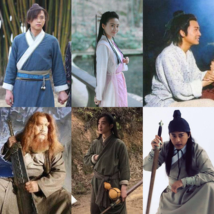 倚天屠龙记周芷若金毛狮王同款宋朝经典影视古装武侠服长老服棉麻