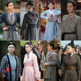 唐朝宋朝明朝女士棉麻侠女随从打杂小袖丫鬟服群演女扮男装古装