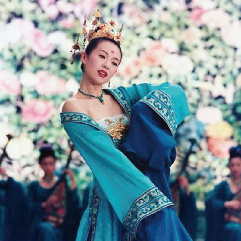 影视襦裙水袖仙女服章子怡同款