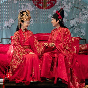 影视装赘婿同款唐朝汉服婚服中国风中式喜服新娘新郎服情侣古装