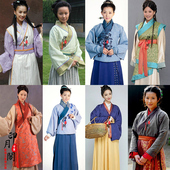 影视唐朝宋朝明朝女士棉麻古装 群演小姐服丫鬟村姑老妇人夫人古装