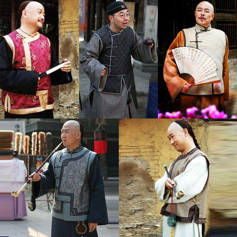 影视纪晓岚和珅同款古装男清朝长袍长衫马褂老爷服掌柜古装演出服