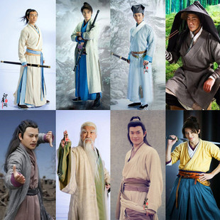 影视古装杨过令狐冲乔峰东邪西毒同款古装棉麻武侠装门派侠客古装