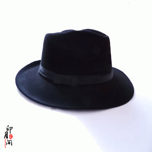 男士礼帽上海滩许文强帽子魔术道具宴会绅士礼帽民国先生长衫帽子