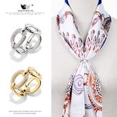 懒人丝巾扣女高档镶锆两用衣角打结小号围巾方巾扣环时尚 百搭配饰