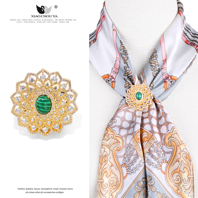 丝巾扣多功能高档别针胸花女衣角t恤小方巾围巾打结扣环高端配饰