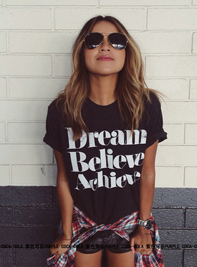 chic港味黑色短袖t恤2020春季新款女士bf学生韩版宽松ins上衣潮夏