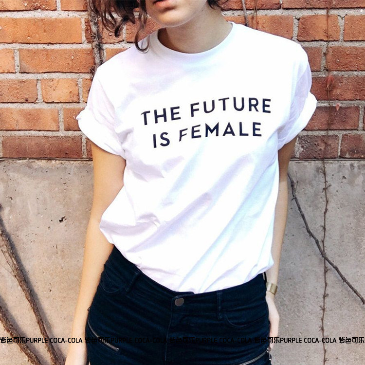 ins 欧美网红同款宽松短袖圆领字母印花大码打底衫女bf风简约t恤