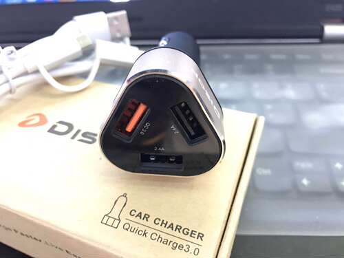 Dison原装 QC3.0 快充 车载USB充电器 平板手机 配二合一数据线