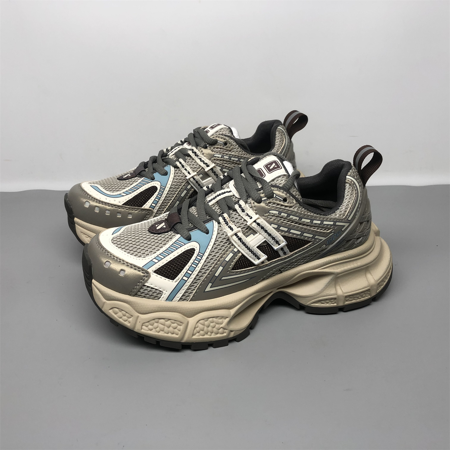 品牌撤柜真皮女厚底复古老爹鞋