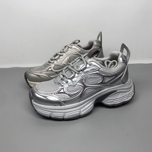 女单鞋 品牌撤柜真皮老爹鞋 网红爆款 拼色厚底休闲运动鞋 女2025新款