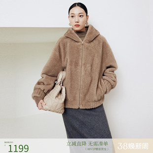 firststation经典连帽拉链款保暖短款大衣外套女25冬新款8652A