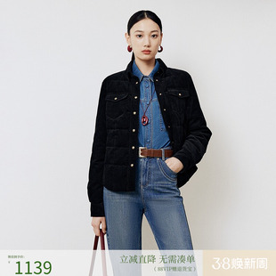 firststation经典休闲翻领衬衫式宽松羽绒服外套女25秋新款Y125A