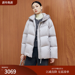 firststation时尚 Y928A 连帽一手长保暖防风鹅绒羽绒服女25冬新款