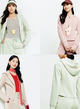FS休闲连帽拉链款舒适修身小蛮腰针织短外套26春夏新款女装1202A