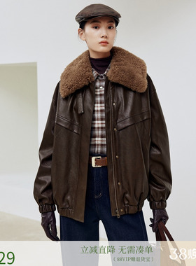 firststation时尚美拉德翻领下摆抽褶保暖棉衣女25冬新款M121A