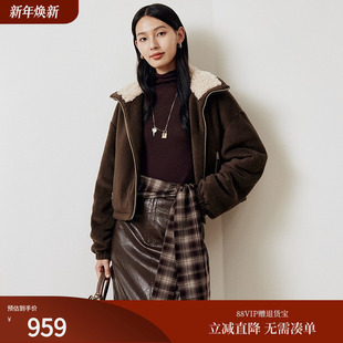 M120A 棉衣外套女25秋新款 firststation时尚 立领摇粒绒宽松短款