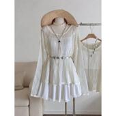 上衣防晒罩衫 夏季 时尚 慵懒风镂空针织衫 沙滩波西米亚镂空衫 韩版