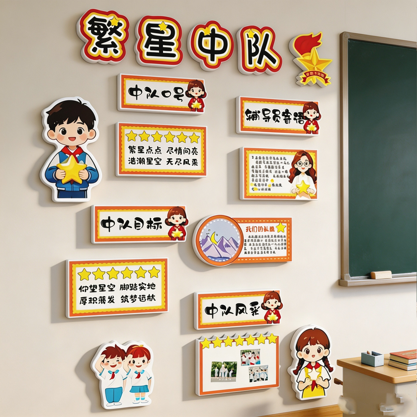 教室布置文化墙贴夸小学班级之星人环创特色组评比栏建设群星闪耀图片