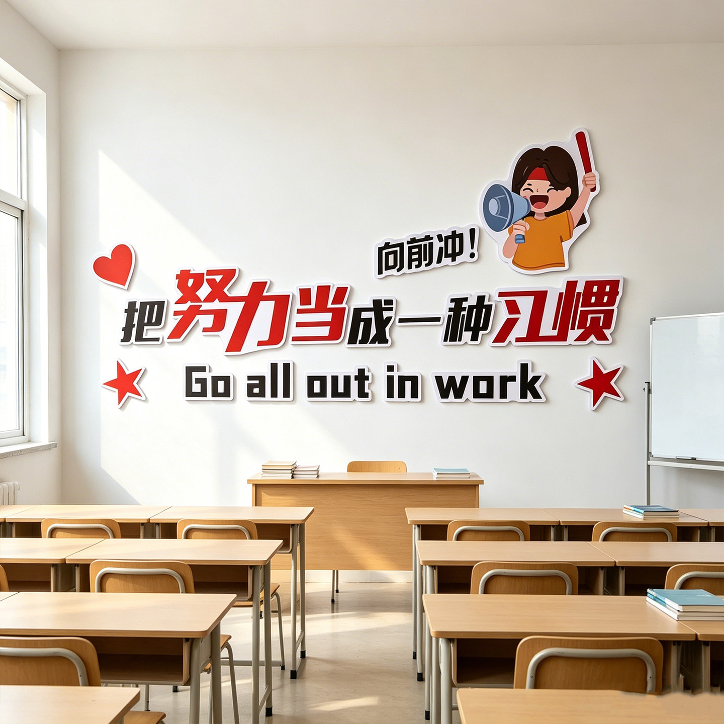 把努力当成一种习惯初高三班级文化励志墙贴激励文字标语教室布置