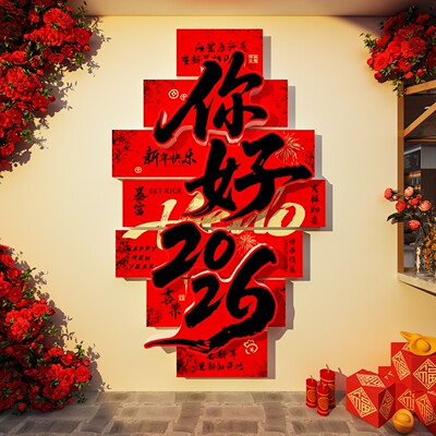 年味氛围装饰新年装饰2026过贺马新年春节装饰品布置新年网红拍照