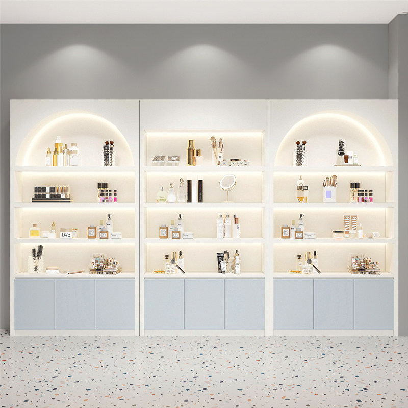 Painted beauty salon product cabinet simple modern nail polish cosmetics display cabinet window live broadcast room image cabinet customization