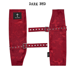 提花轻薄手臂套防晒长款 DARKBED绑带朋克装 饰织带手套新中式