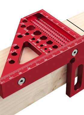 多功能木工工具三角尺带暗销铝合金直角尺划线尺洞洞尺测量公英制