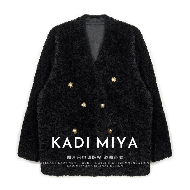 KADIMIYA【波斯卷】法式高级感气质宽松外套V领大阔感优雅上衣