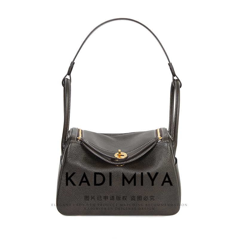 KADIMIYA【琳迪包】进口头层牛皮通勤高级手提包单肩包斜挎枕头包