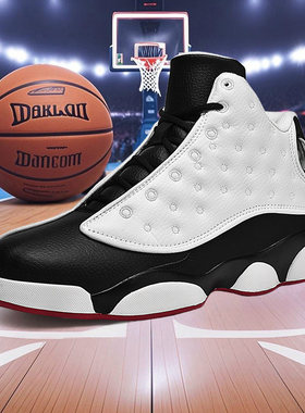AJ13篮球鞋詹姆斯科比实战运动鞋青少年大码47男款皮面球鞋46